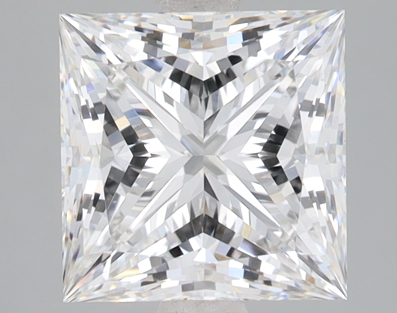 2.89-carat princess diamond with F color, null cut, and VVS2 clarity.