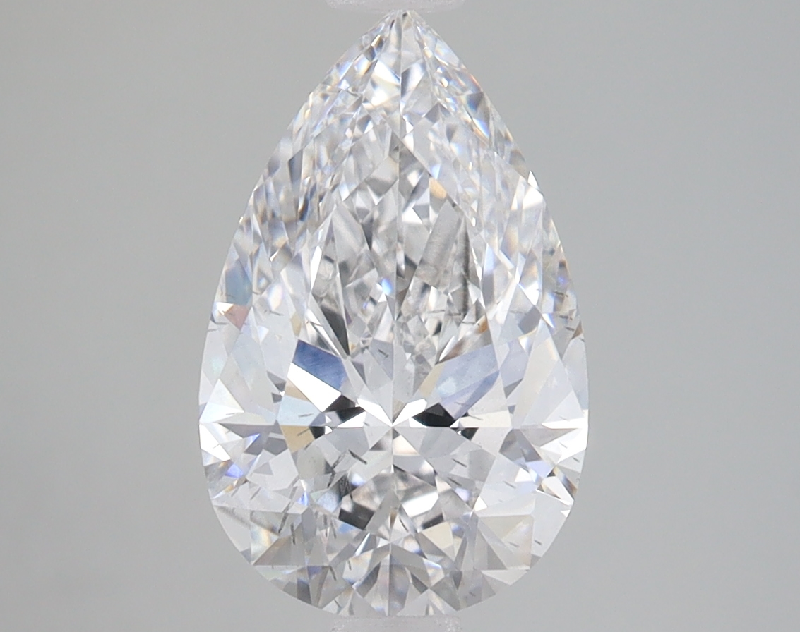 Lab Grown 2.54 Carat, E Colour, <br/>SI1 Clarity PEAR Diamond