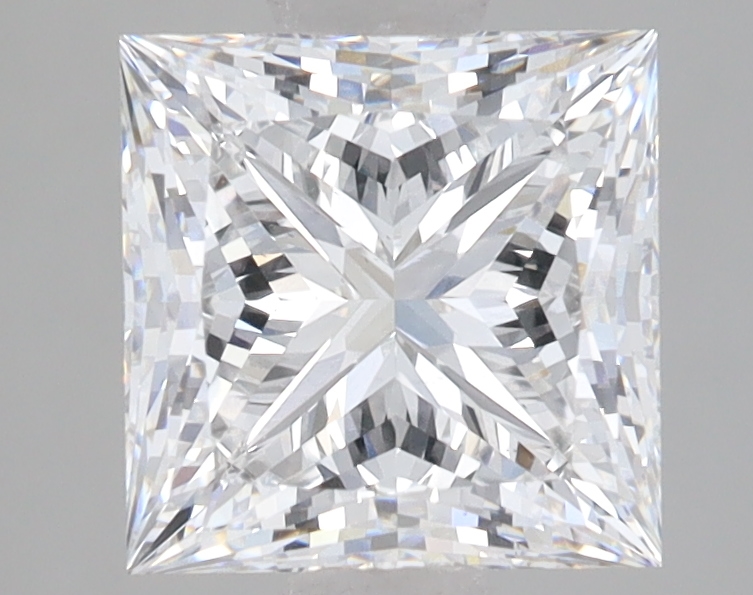 2.52-carat princess diamond with E color, null cut, and null clarity.