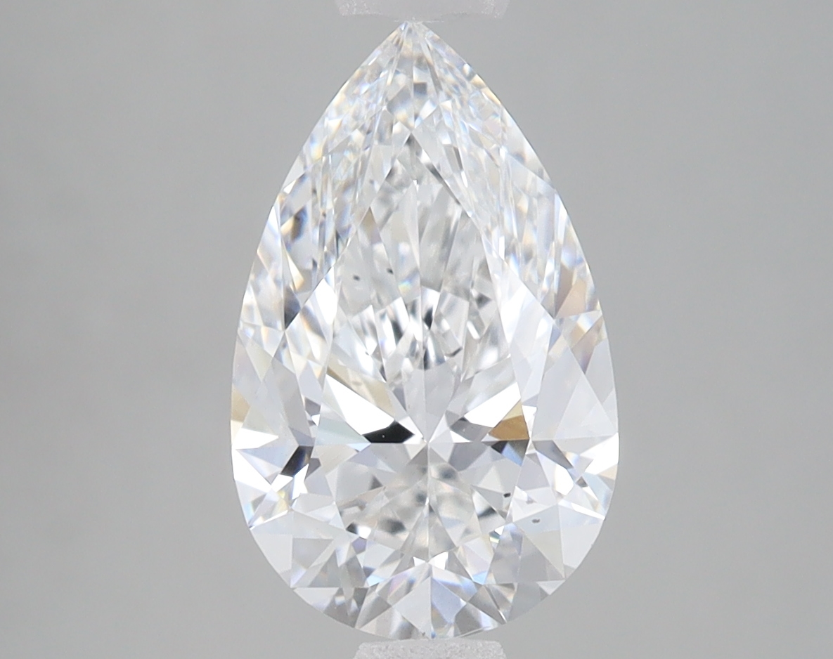 Lab Grown 2.15 Carat, E Colour, <br/>SI1 Clarity PEAR Diamond